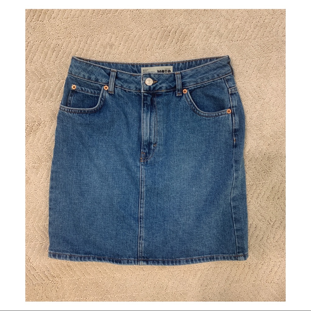 NWOT TOPSHOP Moto Jean Skirt